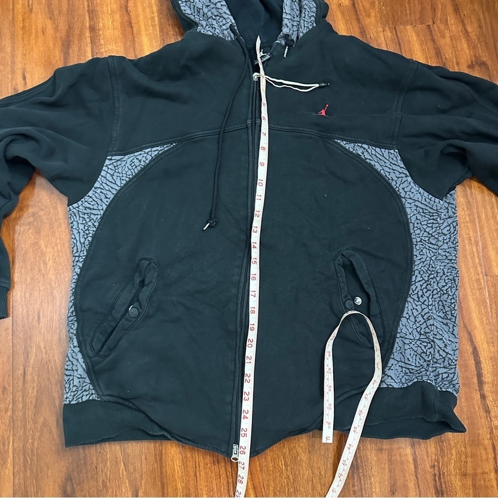 Nike Air Jordan Retro 3 Shoe Black Cement Print Jacket Vintage Size Large - Picture 7 of 10
